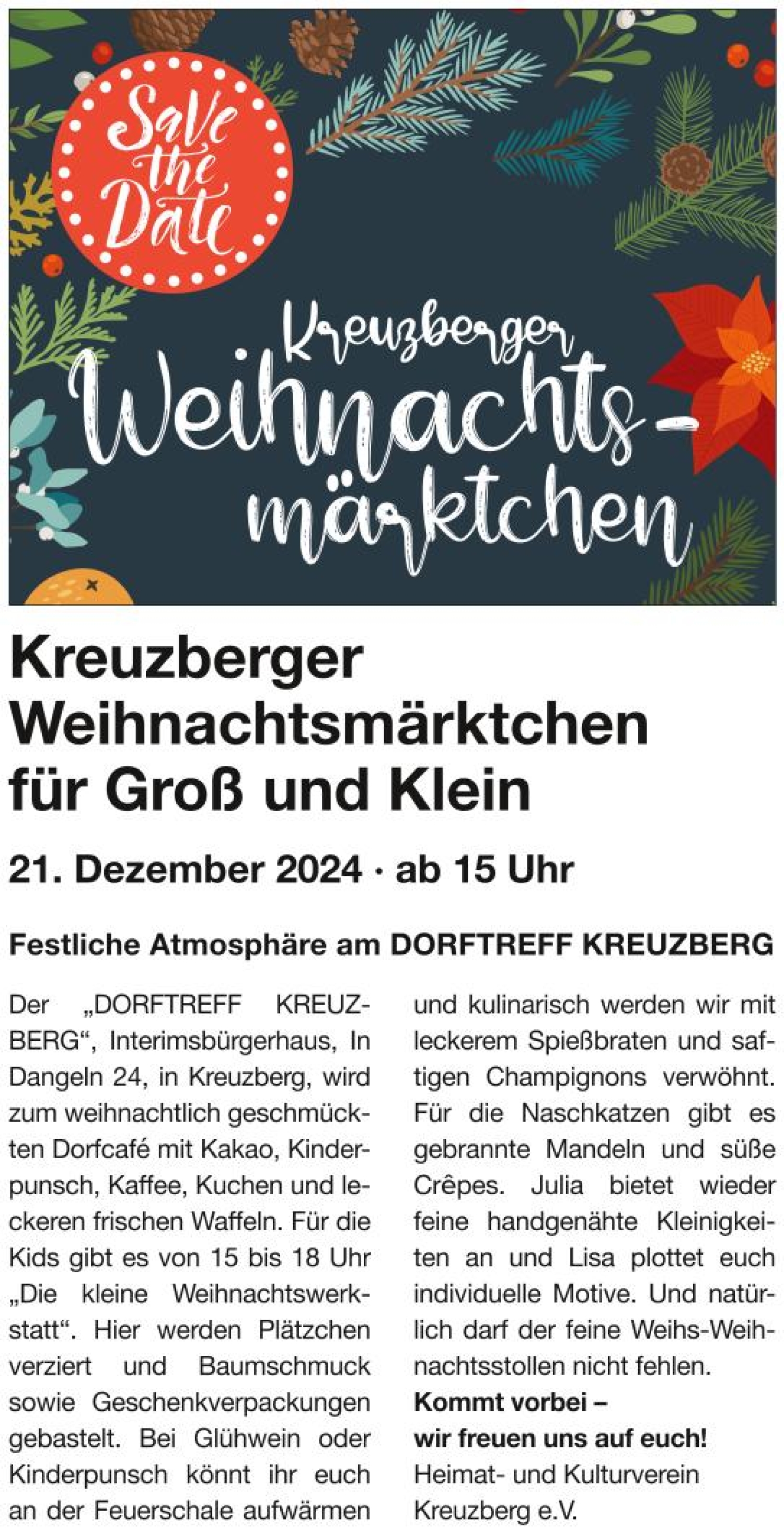 Kreuzberger Weihnachtsmärktchen am 21.12.2024