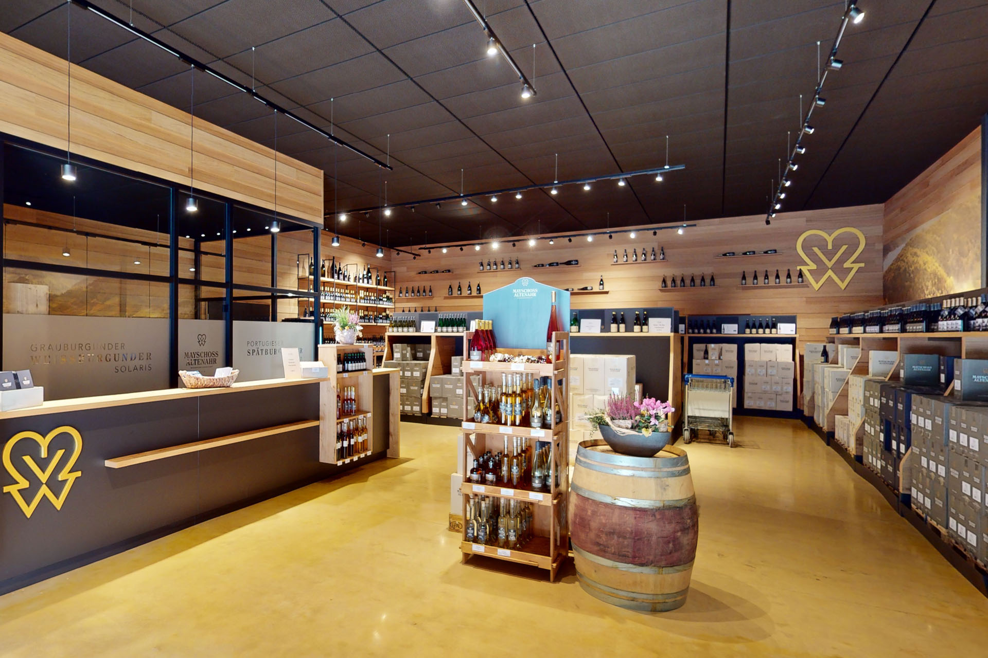 Vinothek-Altenahr-Probieraum Blick in die Vinothek von Altenahr mit Probierraum.