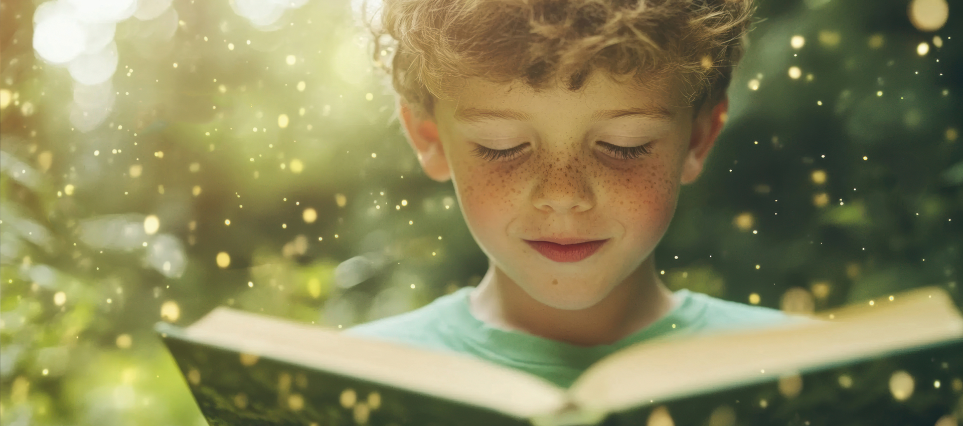 Sagen-Legenden-Altenahr Ein Junge schaut interessiert in ein Buch.